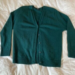 Green Uniqlo cardigan